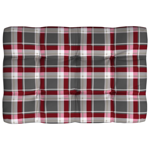 vidaXL Pallet Sofa Cushion Red Check Pattern 47.2"x31.5"x3.9"