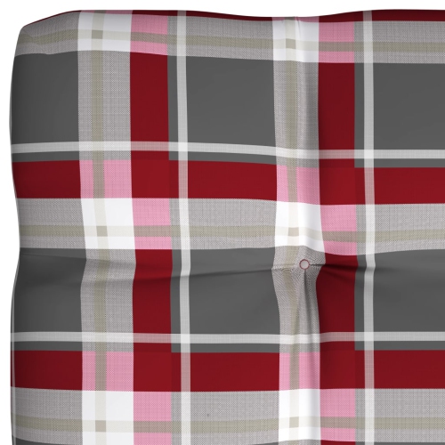 vidaXL Pallet Sofa Cushion Red Check Pattern 47.2"x31.5"x3.9"