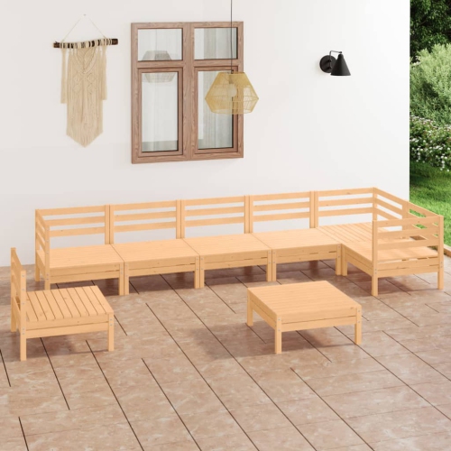 VIDAXL  8 Piece Patio Lounge Set Solid Pinewood
