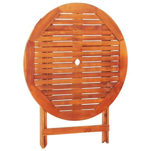 vidaXL Folding Patio Table Ø35.4"x29.5" Solid Eucalyptus Wood