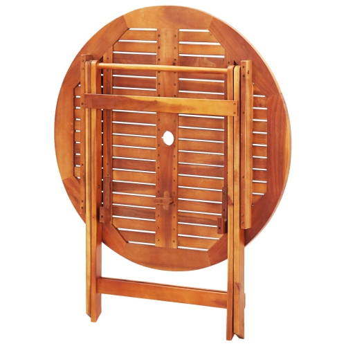vidaXL Folding Patio Table Ø35.4"x29.5" Solid Eucalyptus Wood