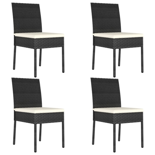 VIDAXL  Patio Dining Chairs 4 PCs Poly Rattan Black