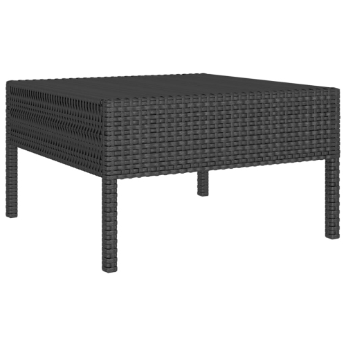 Ensemble de patio de 9 pièces VIDAXL avec coussins en poly rotin noir
