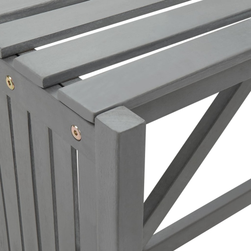 vidaXL Patio Corner Bench with Planter 46.1" Solid Acacia Wood Gray