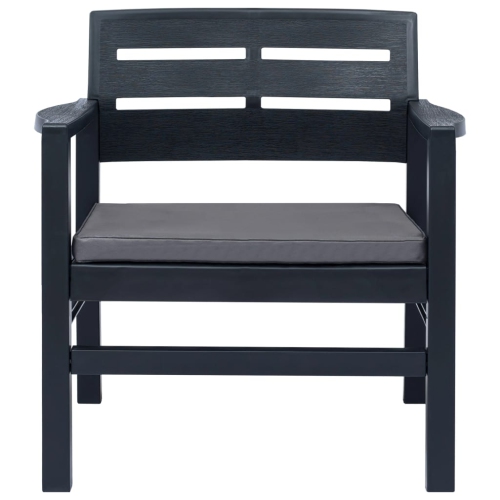 vidaXL 3 Piece Patio Lounge Set Plastic Anthracite