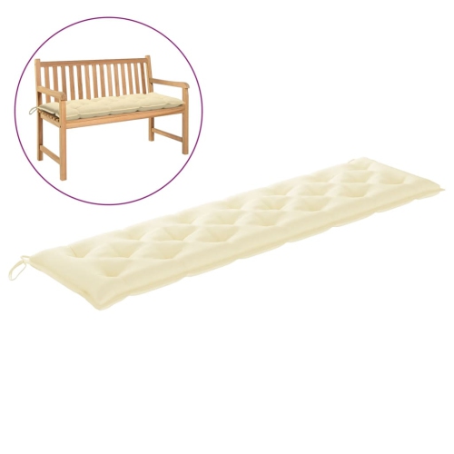 VIDAXL  Garden Bench Cushion Cream White 78.7X19.7"x2.8" Fabric"