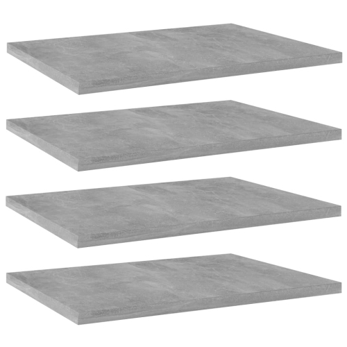 VIDAXL  Bookshelf Boards 4 PCs Concrete 15.7"x11.8"x0.6" Chipboard In Gray