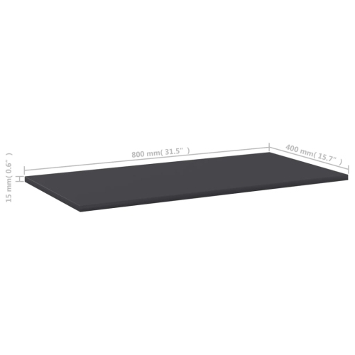 vidaXL Bookshelf Boards 8 pcs Gray 31.5"x15.7"x0.6" Chipboard