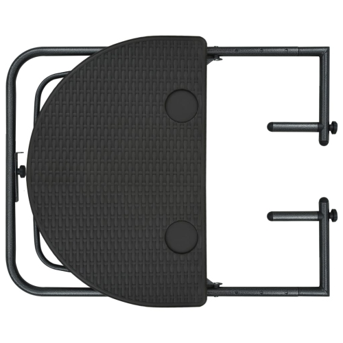 vidaXL Hanging Balcony Table Brown 23.6"x25.2"x32.9" Plastic Rattan Look