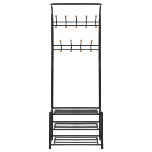 vidaXL Clothes Rack with Shoe Storage 26.8"x12.6"x71.9" Black