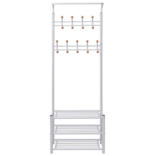 vidaXL Clothes Rack with Shoe Storage 26.8"x12.6"x71.9" White