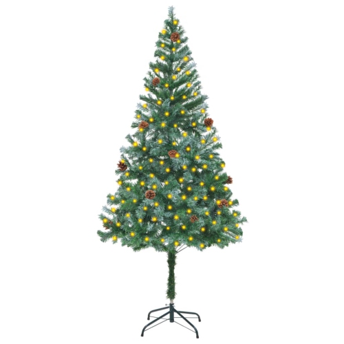 VIDAXL  Artificial Christmas Tree With Leds&pinecones 70.9"