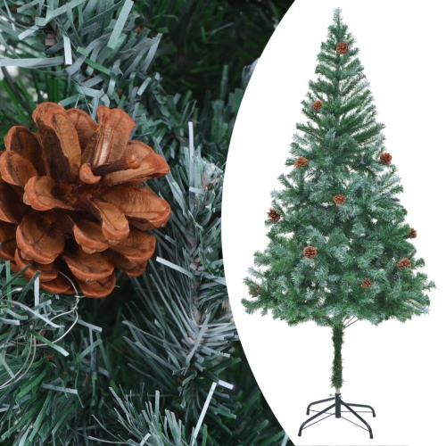 vidaXL Artificial Christmas Tree with LEDs&Pinecones 70.9"