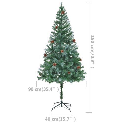 vidaXL Artificial Christmas Tree with LEDs&Pinecones 70.9"