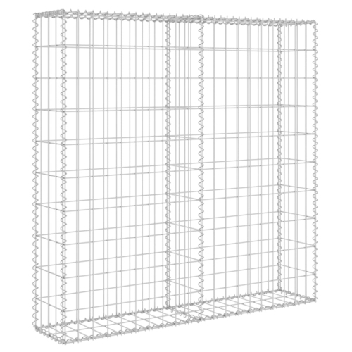 Mur VidaXL Gabion avec couvercles en acier galvanisé, 31.5 x 7,87 x 39,4 po