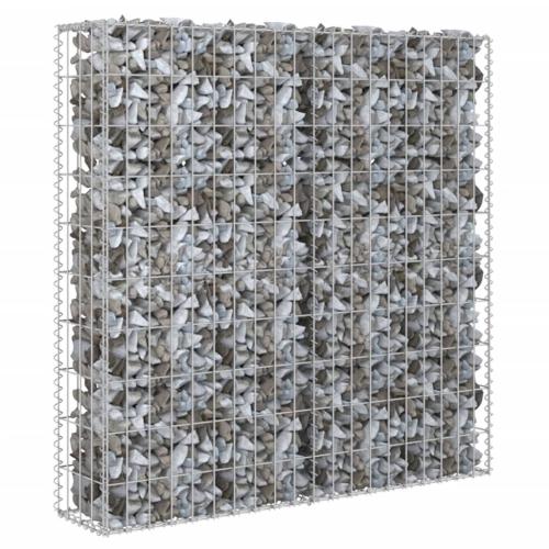 Mur VidaXL Gabion avec couvercles en acier galvanisé, 31.5 x 7,87 x 39,4 po
