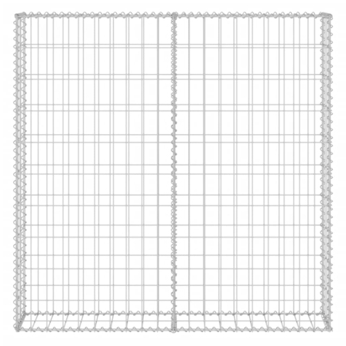 Mur VidaXL Gabion avec couvercles en acier galvanisé, 31.5 x 7,87 x 39,4 po
