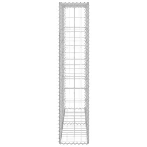 Mur VidaXL Gabion avec couvercles en acier galvanisé, 31.5 x 7,87 x 39,4 po