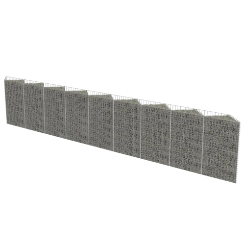 vidaXL Gabion Wall Galvanized Steel 248"x11.8"x39.4"