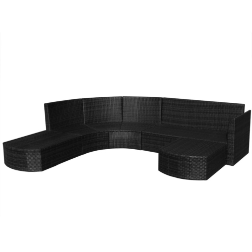Ensemble de patio de 4 pièces VIDAXL avec coussins en poly rotin noir