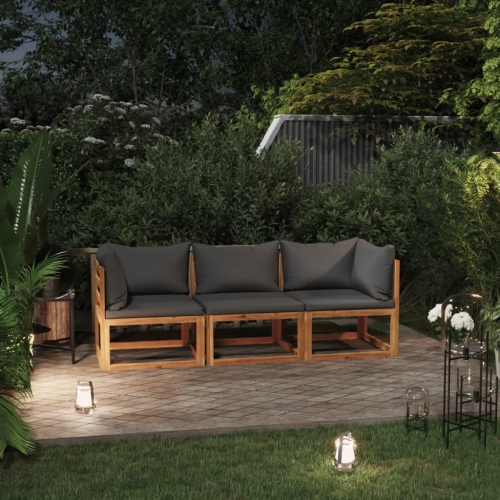 VIDAXL  3-Seater Patio Sofa With Cushion Solid Acacia Wood