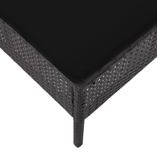 vidaXL 5 Piece Patio Sofa Set with Cushions Poly Rattan Black