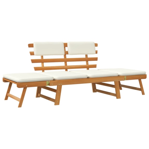 vidaXL Patio Bench with Cushions 2-in-1 74.8” Solid Acacia Wood