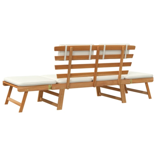 vidaXL Patio Bench with Cushions 2-in-1 74.8” Solid Acacia Wood