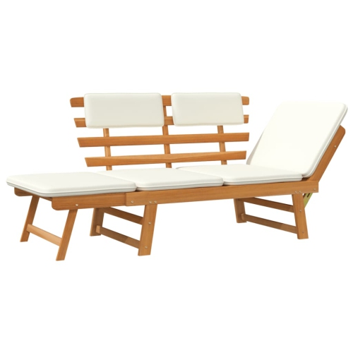 vidaXL Patio Bench with Cushions 2-in-1 74.8” Solid Acacia Wood