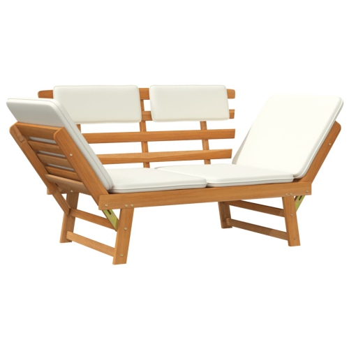 vidaXL Patio Bench with Cushions 2-in-1 74.8” Solid Acacia Wood