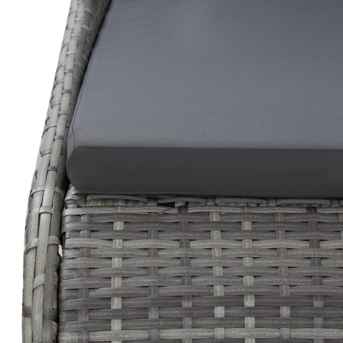 vidaXL Patio Bed Gray 78.7"x54.7" Poly Rattan