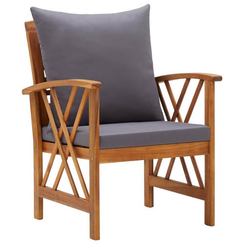Chaises de patio VidaXL avec coussins 2 pièces en bois d’acacia massif