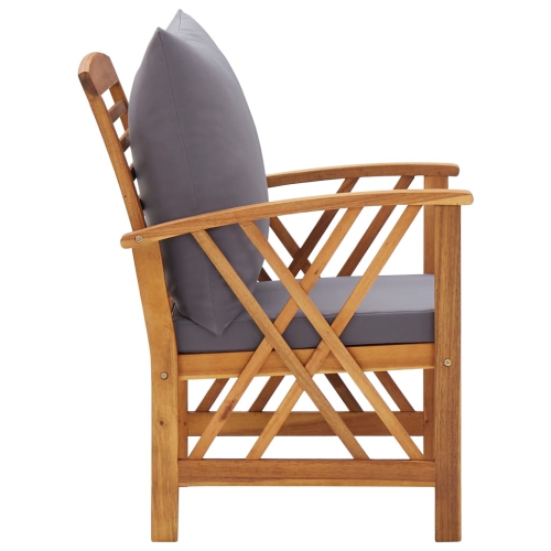 Chaises de patio VidaXL avec coussins 2 pièces en bois d’acacia massif