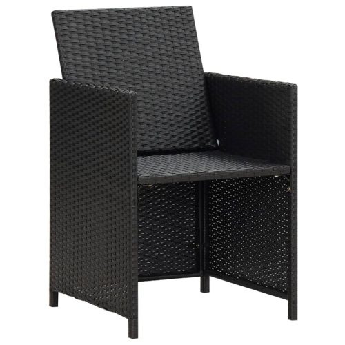 Chaises de patio VidaXL 2 pièces avec coussins et coussins en poly rotin noir