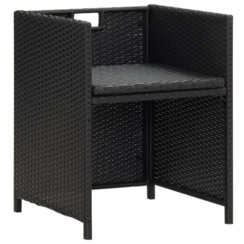 Chaises de patio VidaXL 2 pièces avec coussins et coussins en poly rotin noir