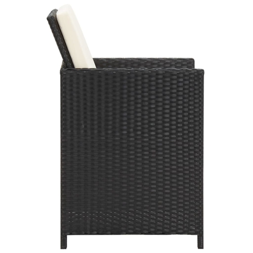 Chaises de patio VidaXL 2 pièces avec coussins et coussins en poly rotin noir