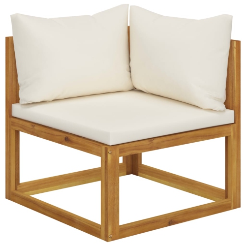 vidaXL 7 Piece Patio Lounge Set with Cushion Cream Solid Acacia Wood