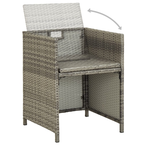 Chaises de patio VidaXL 2 pièces avec coussins en poly rotin gris
