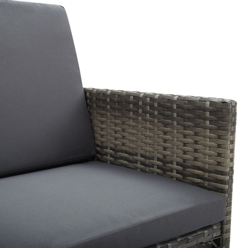 Chaises de patio VidaXL 2 pièces avec coussins en poly rotin gris