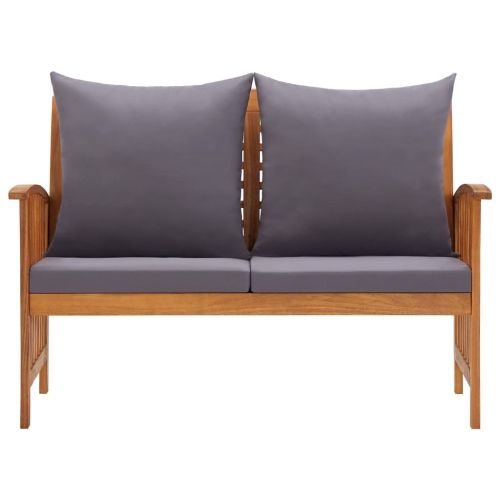 Banc de jardin avec coussins de 46.9 po en bois d’acacia massif VidaXL