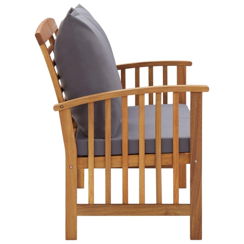 Banc de jardin avec coussins de 46.9 po en bois d’acacia massif VidaXL