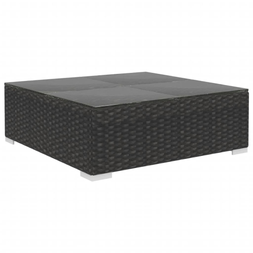 Ensemble de patio de 8 pièces VIDAXL avec coussins en poly rotin noir