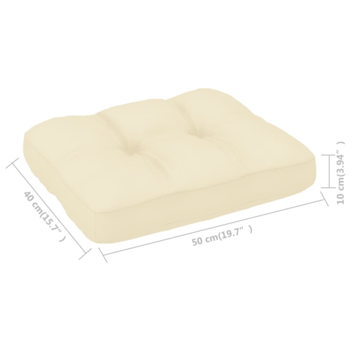 vidaX Pallet Sofa Cushion Cream 19.7"x15.7"x3.9"