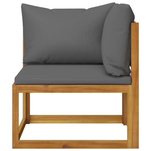 Ensemble patio 6 pièces avec chaise longue et coussin en bois d’acacia massif ViddaXL