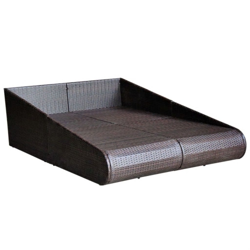 vidaXL Patio Bed Brown 79.1"x54.7" Poly Rattan