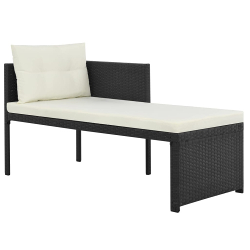 vidaXL 4 Piece Patio Lounge Set Poly Rattan Black