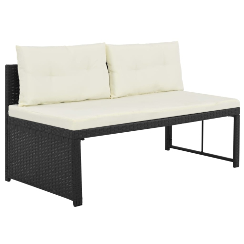vidaXL 4 Piece Patio Lounge Set Poly Rattan Black