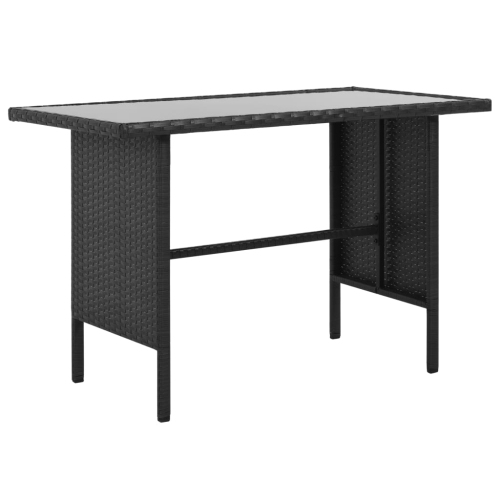 vidaXL 4 Piece Patio Lounge Set Poly Rattan Black