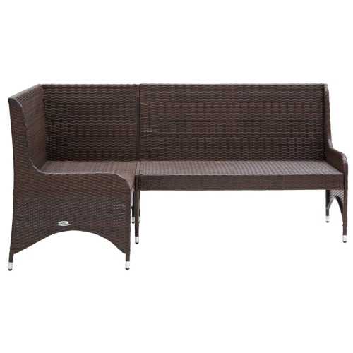 vidaXL Patio Corner Sofas 2 pcs Poly Rattan Brown