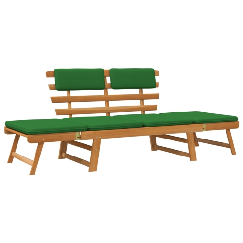 vidaXL Patio Bench with Cushions 2-in-1 74.8" Solid Acacia Wood